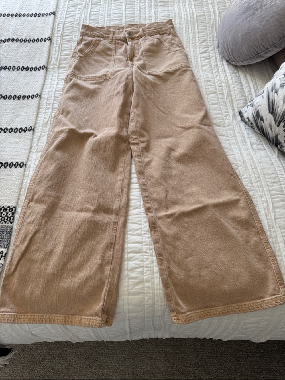 American Eagle Outfitters Tan Wide-Leg Pants